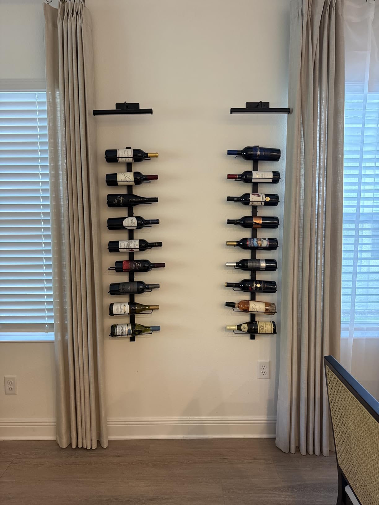 X-cosrack 36 Bottle Wall Mounted Wine Rack, Modular Hanging Wine Rack for DIY Display, Detachable 3 Pack Wine Bottle Holder, Black Metal Storage Rack for Bar, Kitchen, Cellar, Restaurant customer photo 2