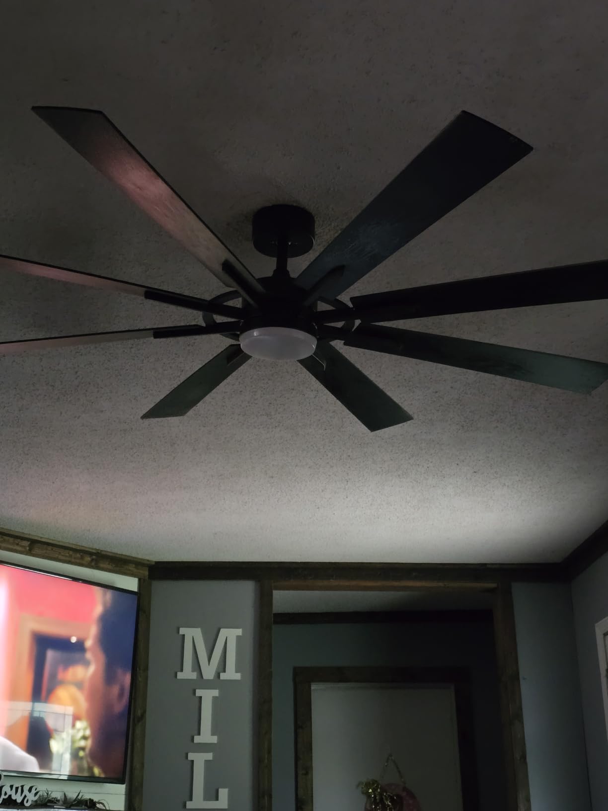 Large Ceiling Fans with Lights: Modern 72 Inch 8 Blade Outdoor Ceiling Fan with Remote APP Control - Dimmable Black Big Fan Light Indoor Reversible 6 Speed Quiet DC Motor customer photo 2