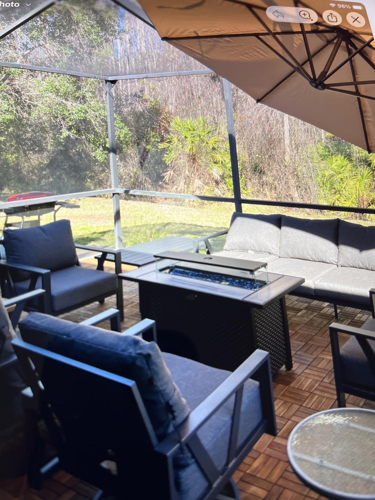 Aoxun 11 FT Cantilever Umbrella, Patio Large Aluminum Offset Umbrella Windproof with 360°Rotation, Heavy Duty Frame for Outdoor, Pool, Deck and Garden customer photo 1