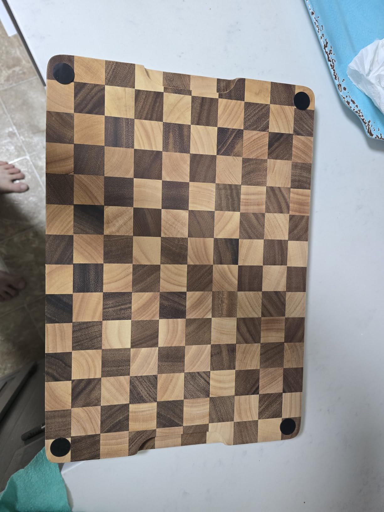 THETCHRY Cutting Boards for Kitchen, Checkered Walnut Wooden Cutting Board customer photo 2