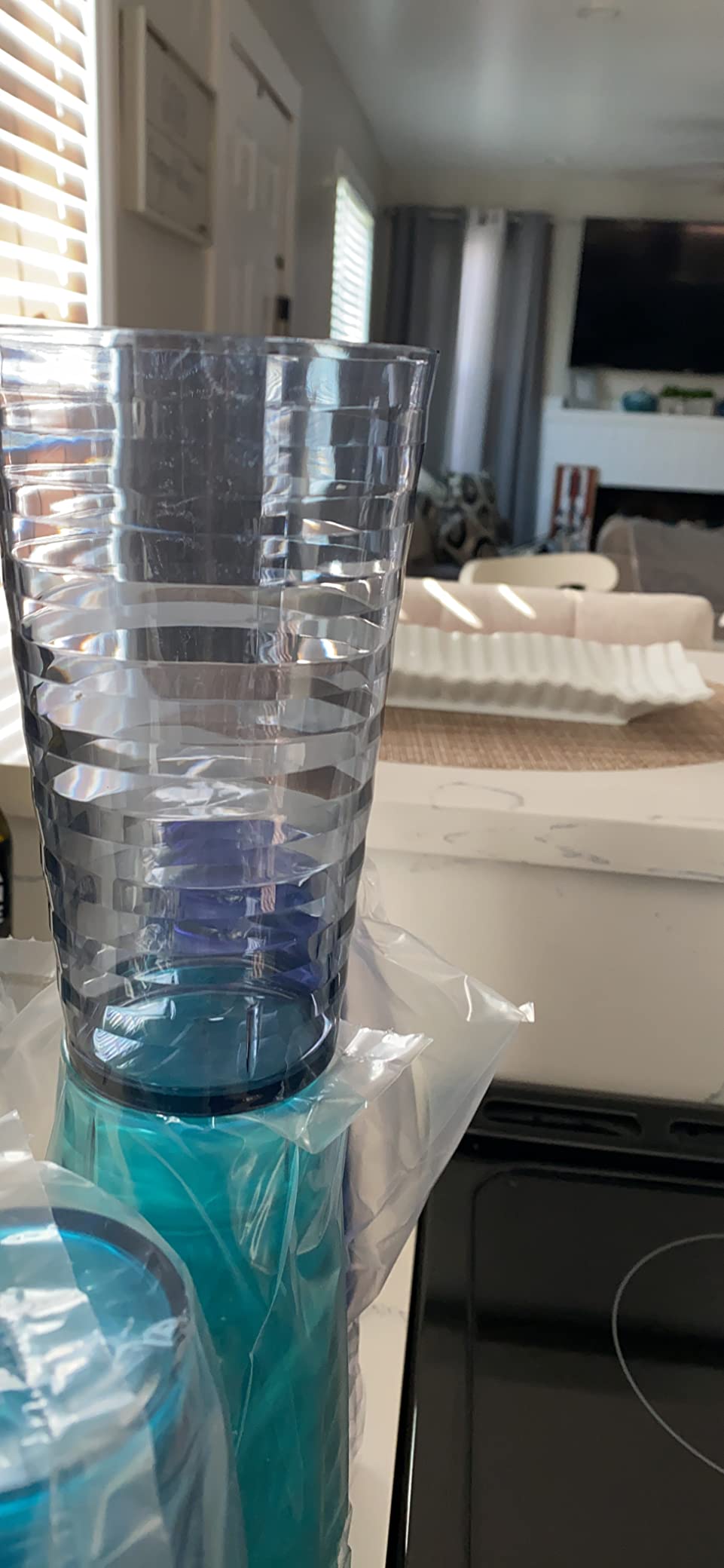 US Acrylic Splash [Set of 16] 18 ounce Plastic Stackable Water Tumblers in Jewel Tone Colors Value Set of Drinking Cups, Reusable, BPA-free, Made in the USA, Top-rack Dishwasher Safe customer photo 2