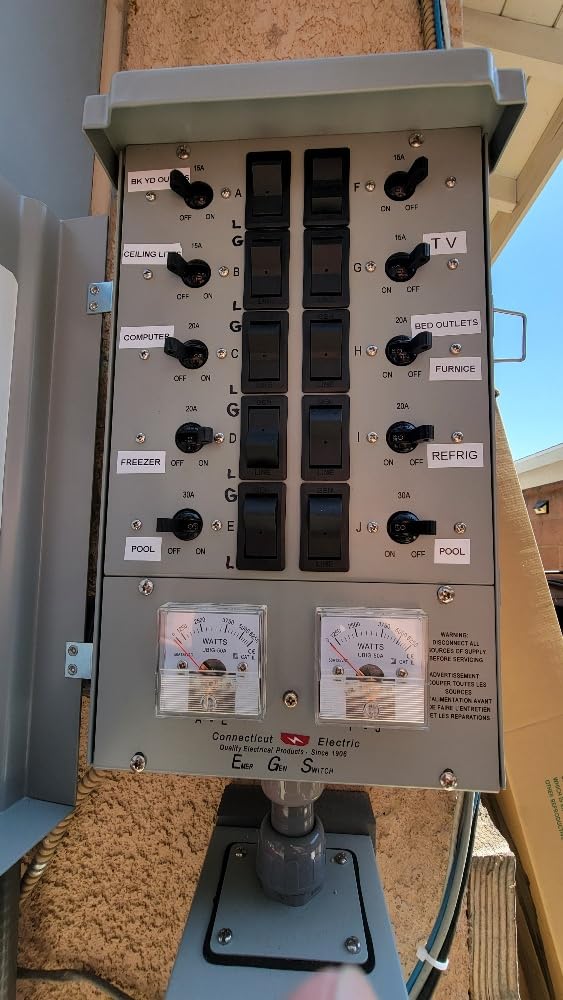 Connecticut Electric Series 2 Backup Power Manual Transfer Switch Kit, 50 Amp, 10 Circuits, with 25' Cord & Outdoor Rated 50A Inlet (Transfer Switch Kit - 25 ft Cord) customer photo 1