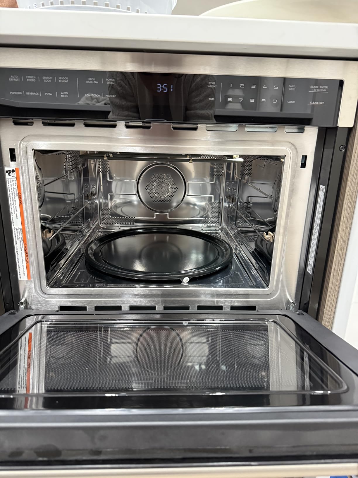 KoolMore Reserve Built-in Microwave Convection Oven with Air Fry, 3-in-1 Combo, Sensor Cook, Soft-Close Door, Stainless Steel, 24 in. / 1.6 cu. ft. with NEMA 5-20P Plug in Black customer photo 2