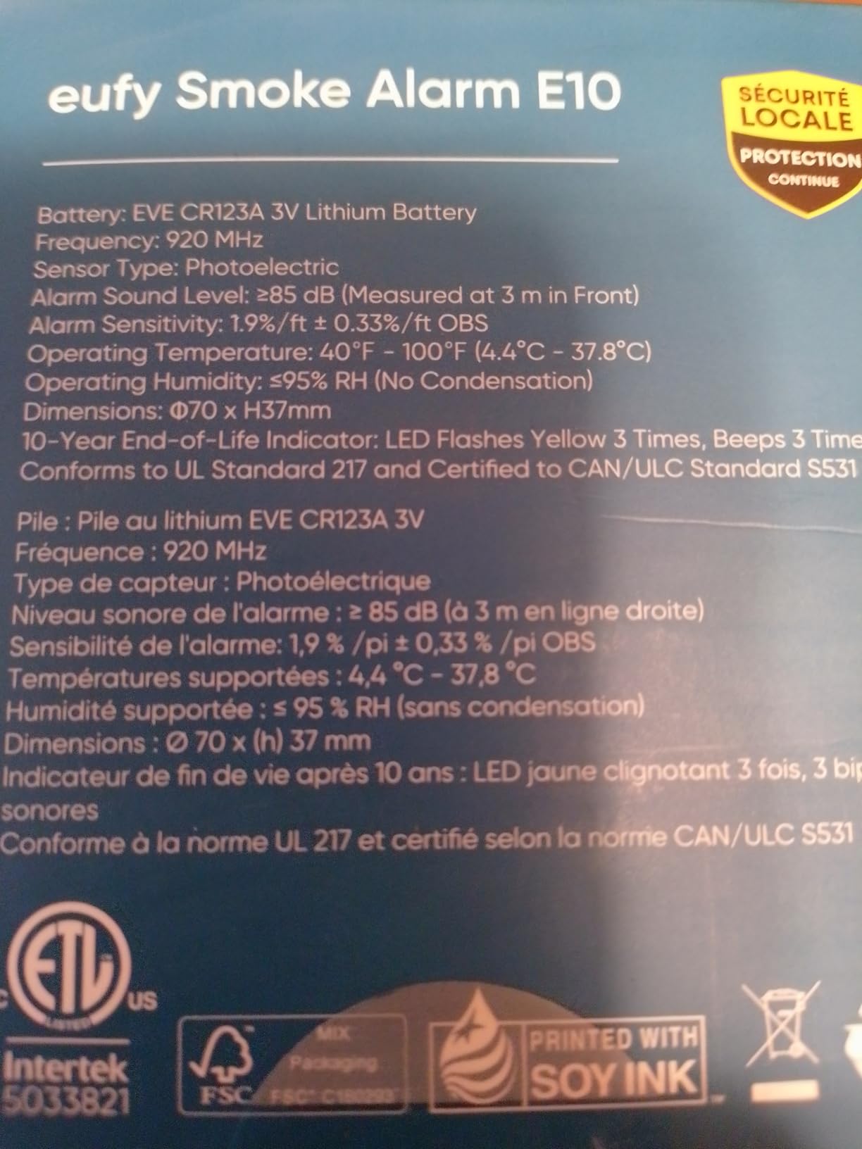 eufy Security Smoke Alarm E10, Smoke Detector, Ultra-Compact 70 mm Design customer photo 2
