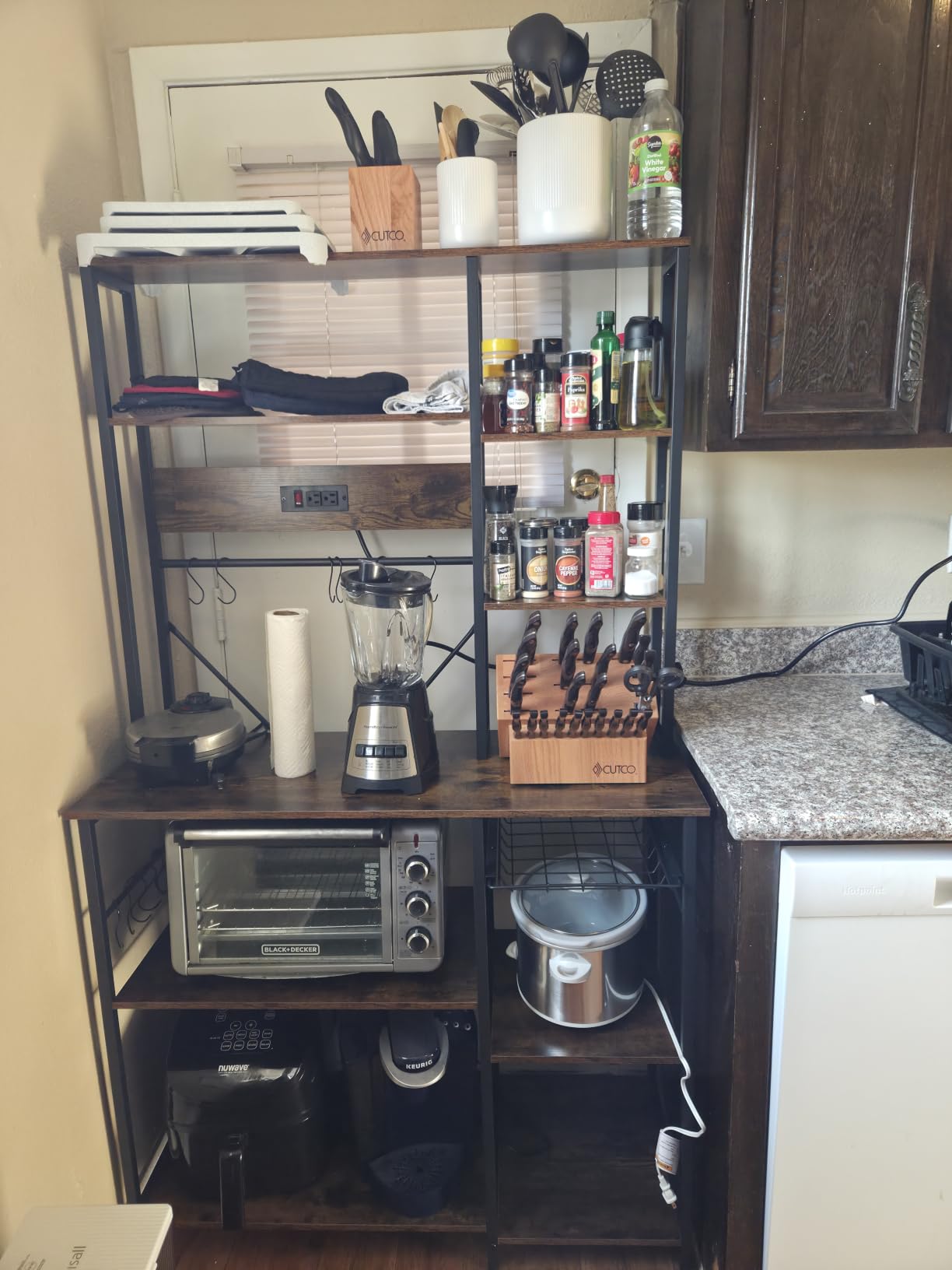 SUPERJARE Large Bakers Rack with Power Outlets, 47.2 Inches Microwave Stand customer photo 2