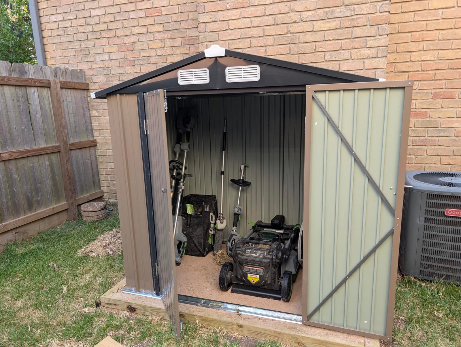 Aoxun 6x4 FT Outdoor Storage Shed, Brown customer photo 2