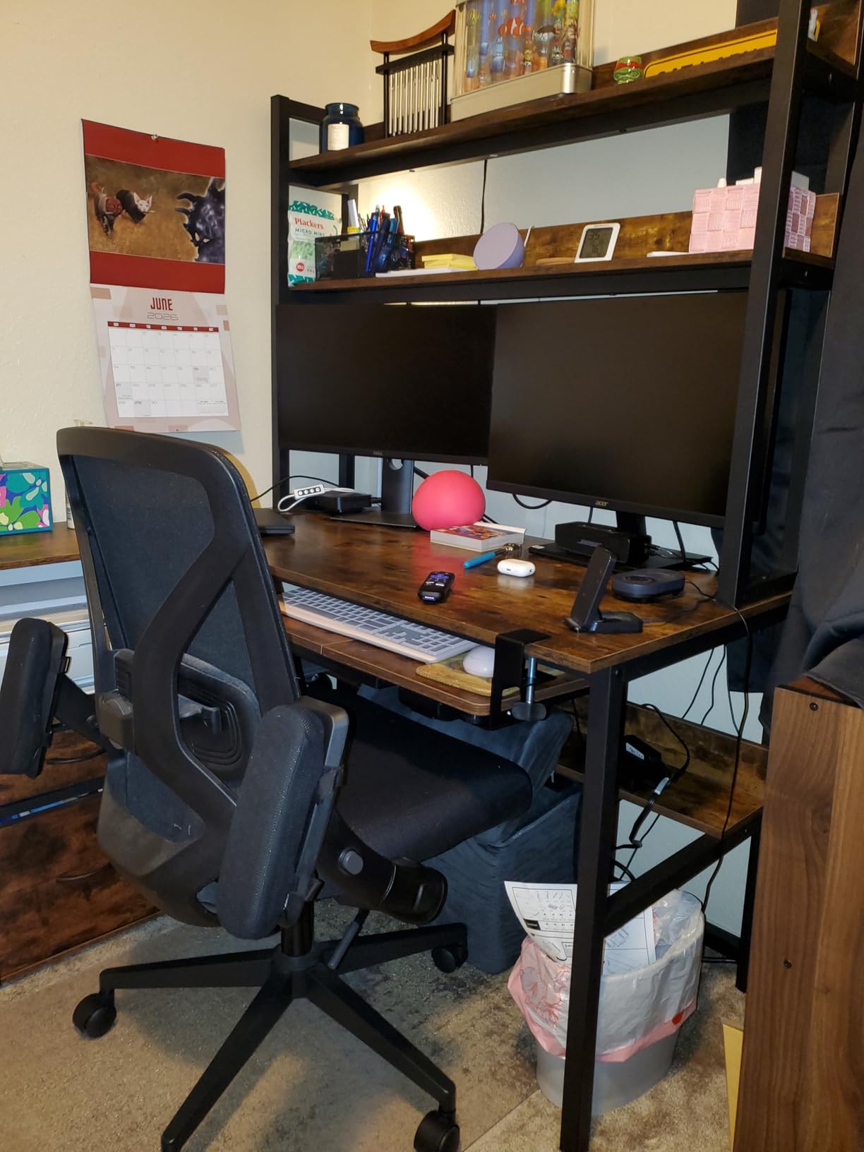 Aquzee Small Desk with Shelves, Computer Desk with Hutch, 31