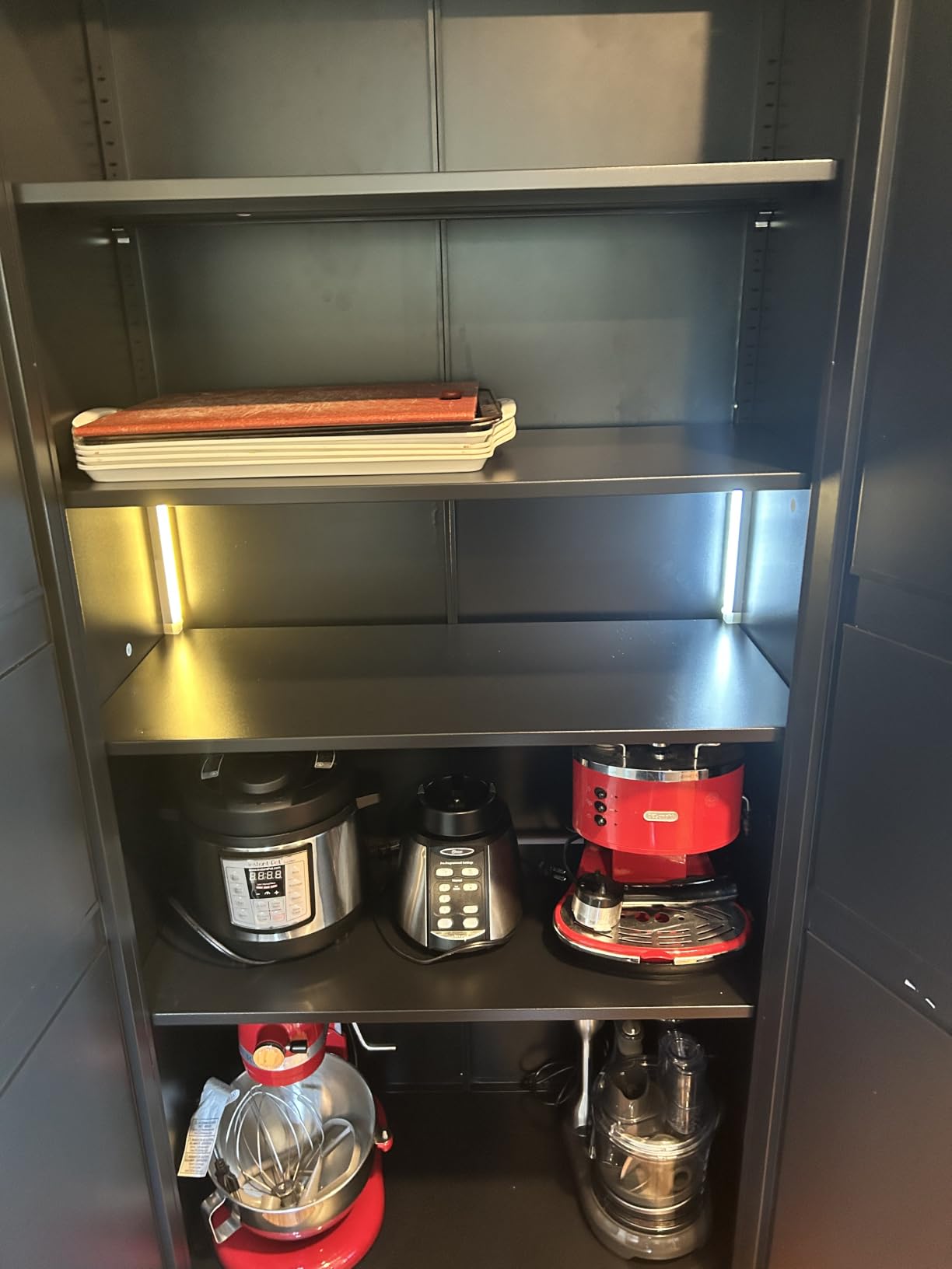 Black Tall Pantry Cabinet Kitchen Metal Garage Storage Cabinet Cupboard 75