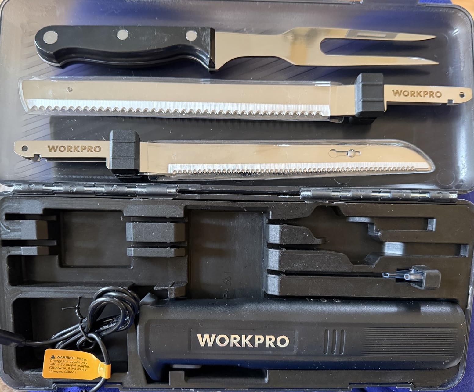 WORKPRO Cordless Electric Knife for Meat Slicing, Black customer photo 1