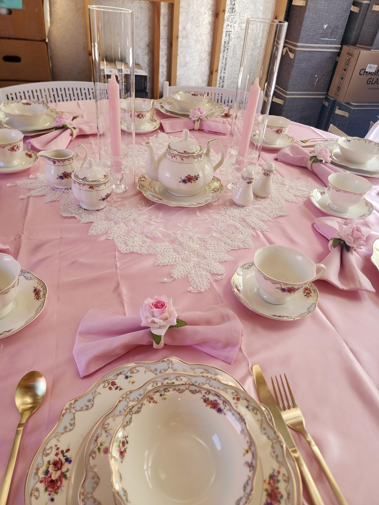 Joseph Sedgh Collection Romantic Bloom Bone China Dinnerware Set, 57-Piece customer photo 1