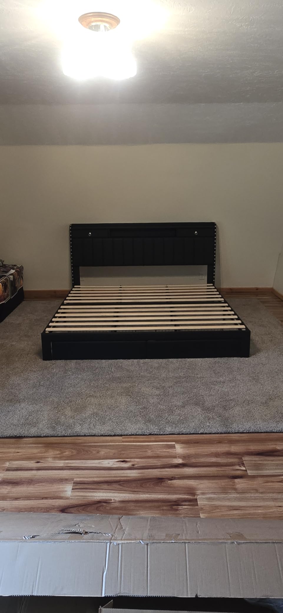 CypBed Queen Bed Frame with 2-Tier Storage Headboard ＆ 4 Storage Drawers customer photo 1