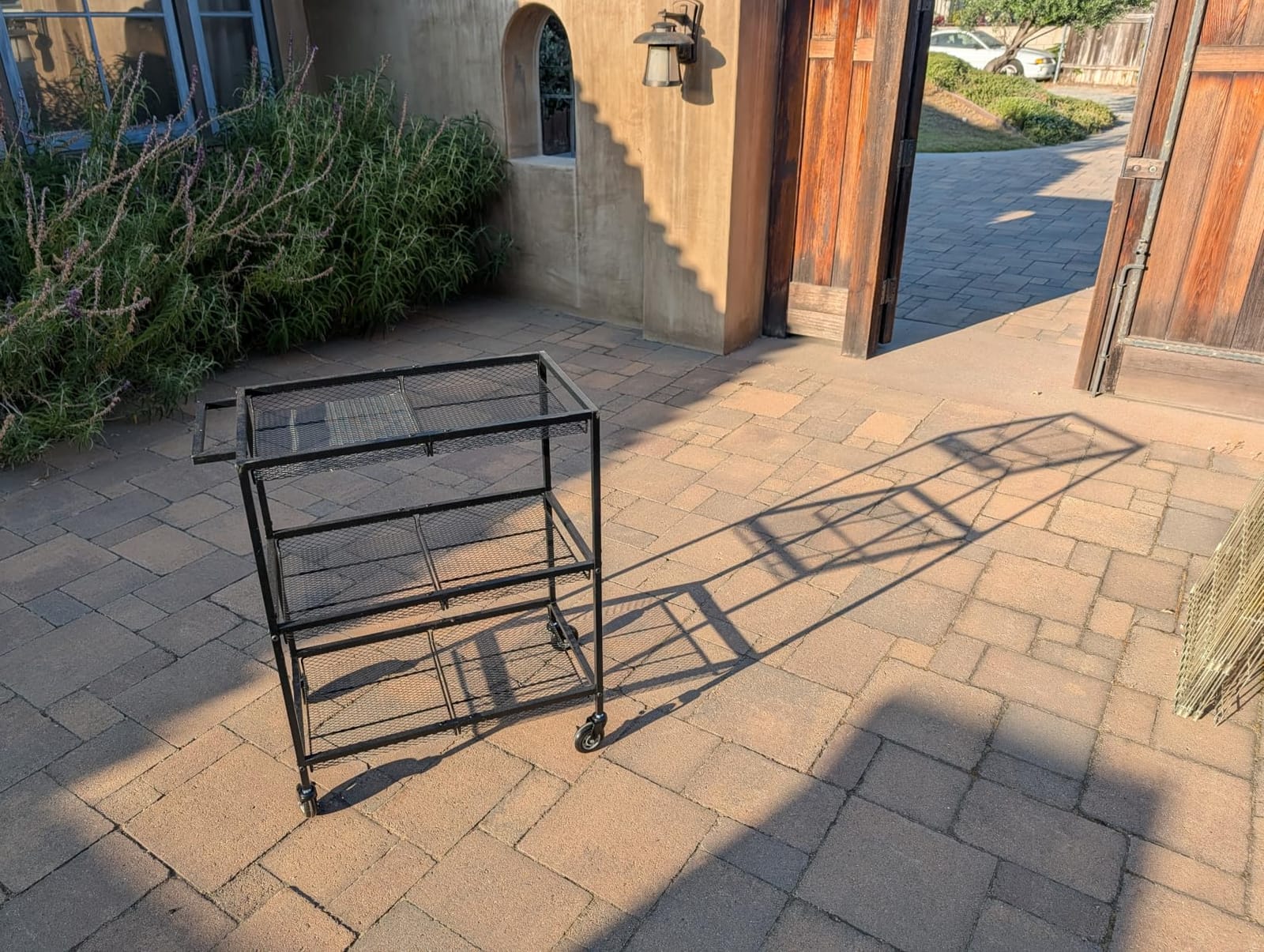 3 Tier Rolling Utility Kitchen Cart, Heavy Duty Wire Rolling Cart on Wheels, Commercial Metal Serving Carts with Handle, Kitchen Island Plant Shelf Food Storage Trolley for Laundry, Office, Garage customer photo 2