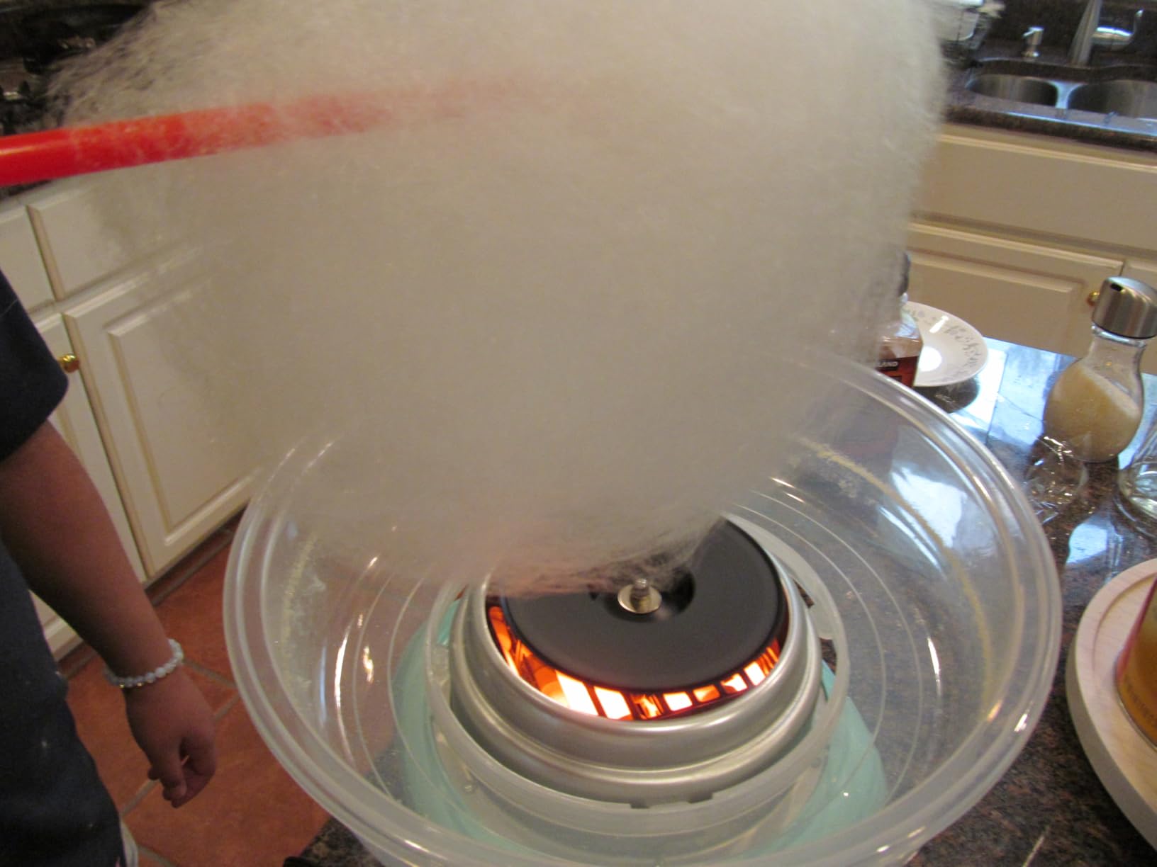 Cotton Candy Machine - Cotton Candy Machine Commercial w/ 15 inch Stainless Steel Bowl, Sugar Scoop, Cotton Candy Maker for Home, Party, 1000W Hard Candy Cotton Candy Maker for Birthday customer photo 1