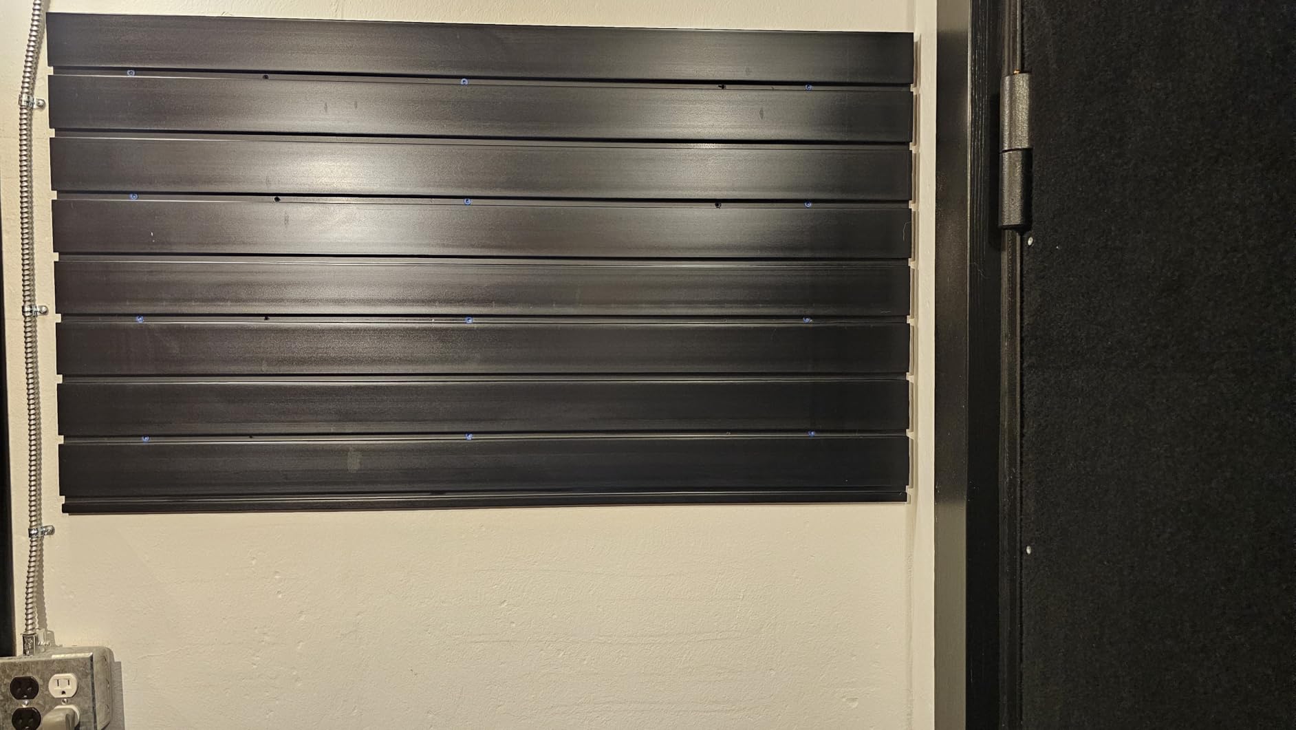 PVC Slatwall Panels, 4 ft x 8 ft Garage Wall Storage Systems, Black customer photo 1