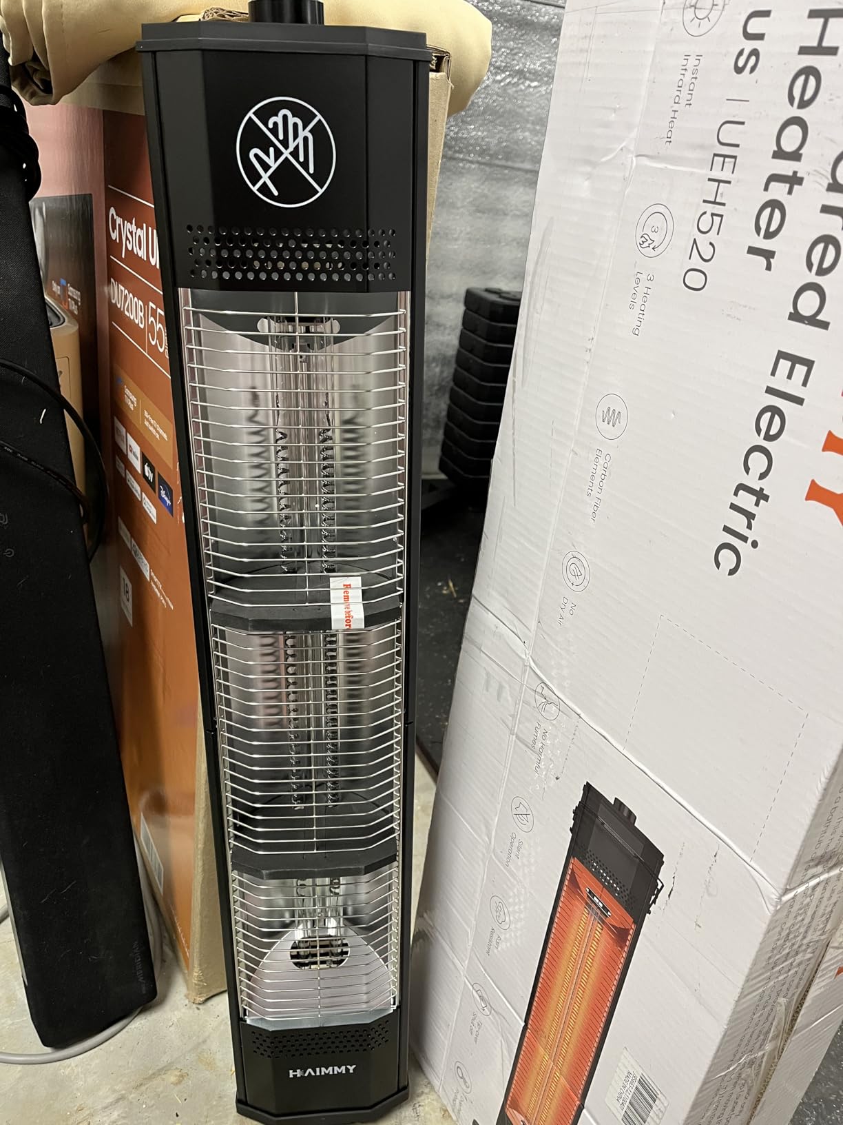Outdoor Electric Patio Heater, 34-inch 1500W Infrared Tower Heater with Instant Heating, Tip-Over & Overheat Protection, IPX5 Waterproof Space Heater for Patio Garage Workshop Indoor & Outdoor Use customer photo 2