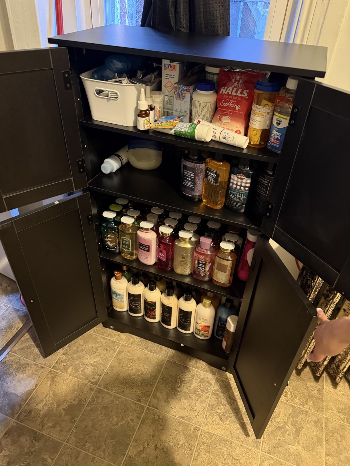43”H Pantry Cabinet with 4 Doors, Kitchen Cabinet with 6 Door Shelves customer photo 2