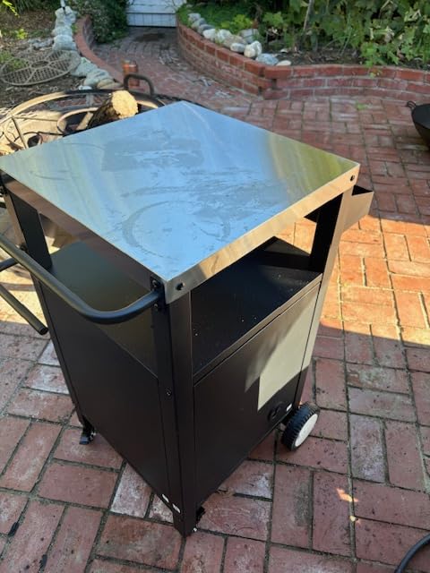 Outdoor Grill Table with Sink, Metal Grill Cart with Storage Cabinet customer photo 2