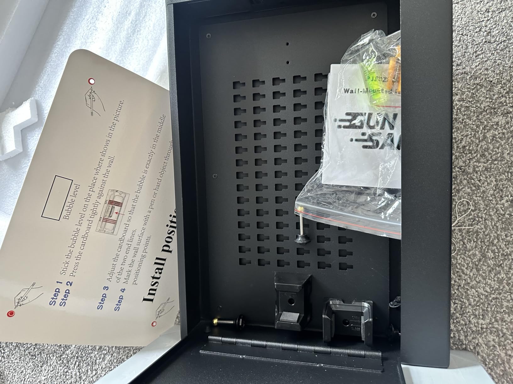 Biometric Hidden Gun Safe fits 2 pistols,Quick Access Wall Gun Safe customer photo 1