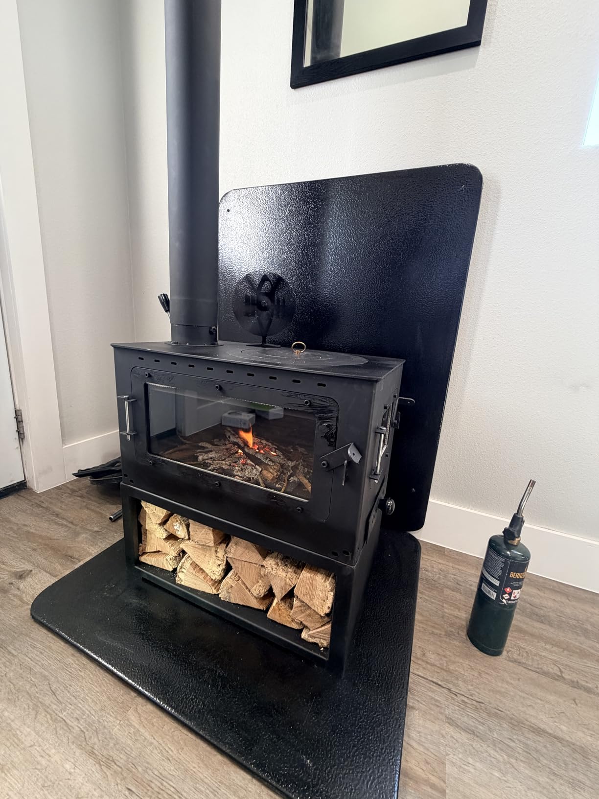 Wood stove,Indoor Wood Burning Stove with Dual View Windows Thermostat customer photo 1