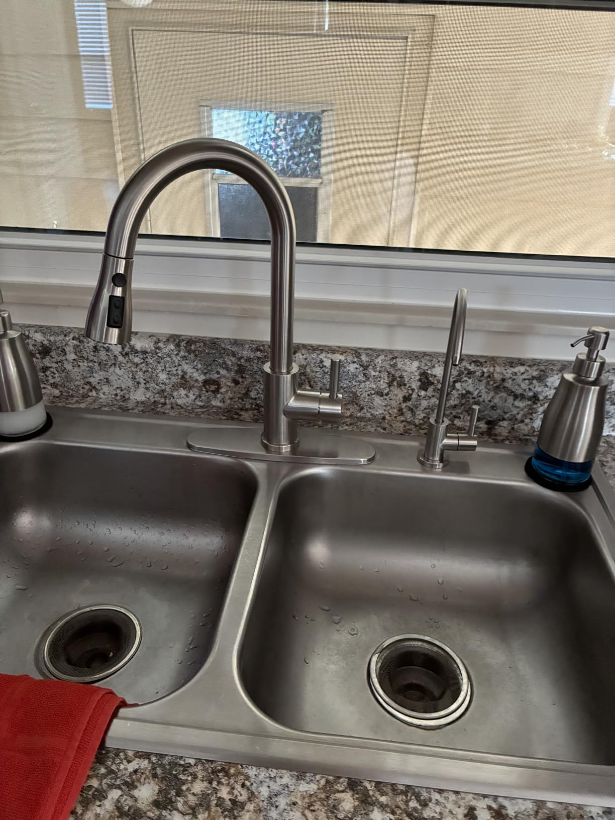 WEWE Touchless Kitchen Faucet with Soap Dispenser Set, Brushed Nickel customer photo 1