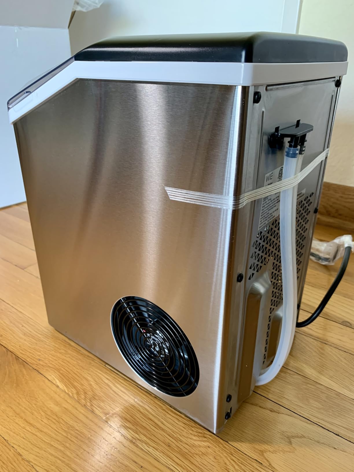 Ice Maker Nugget Countertop 40LBS Pebble Ice Machine,Quick Ice Making,Soft Crunchy Sonic Portable Small Frozen Ice Makers, Quiet Anti-Scale Self Cleaning Tabletop/Office/Home/Party/Camping,Metal Black customer photo 2