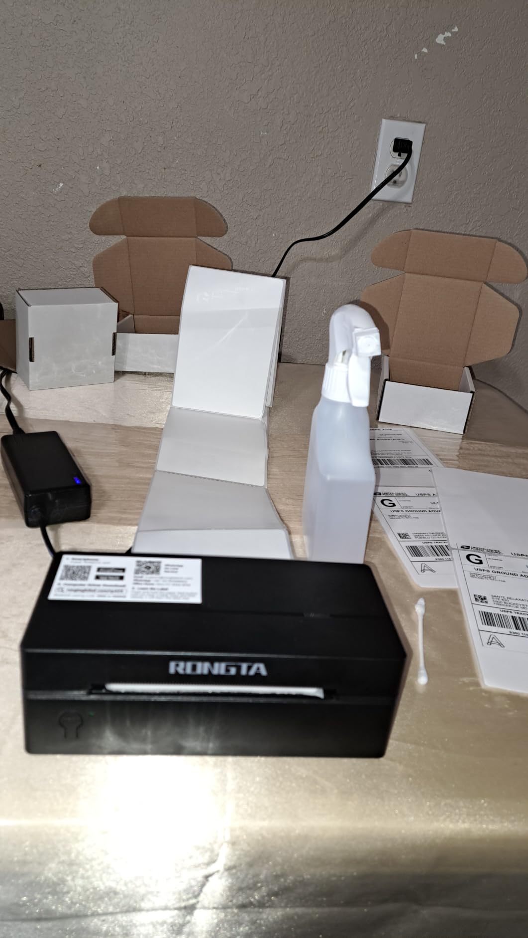 Rongta Bluetooth Shipping Label Printer, Wireless 4x6 Thermal Label Printer for Shipping Packages, Support Phones, Compatible with Windows macOS Android iOS for Small Business customer photo 1