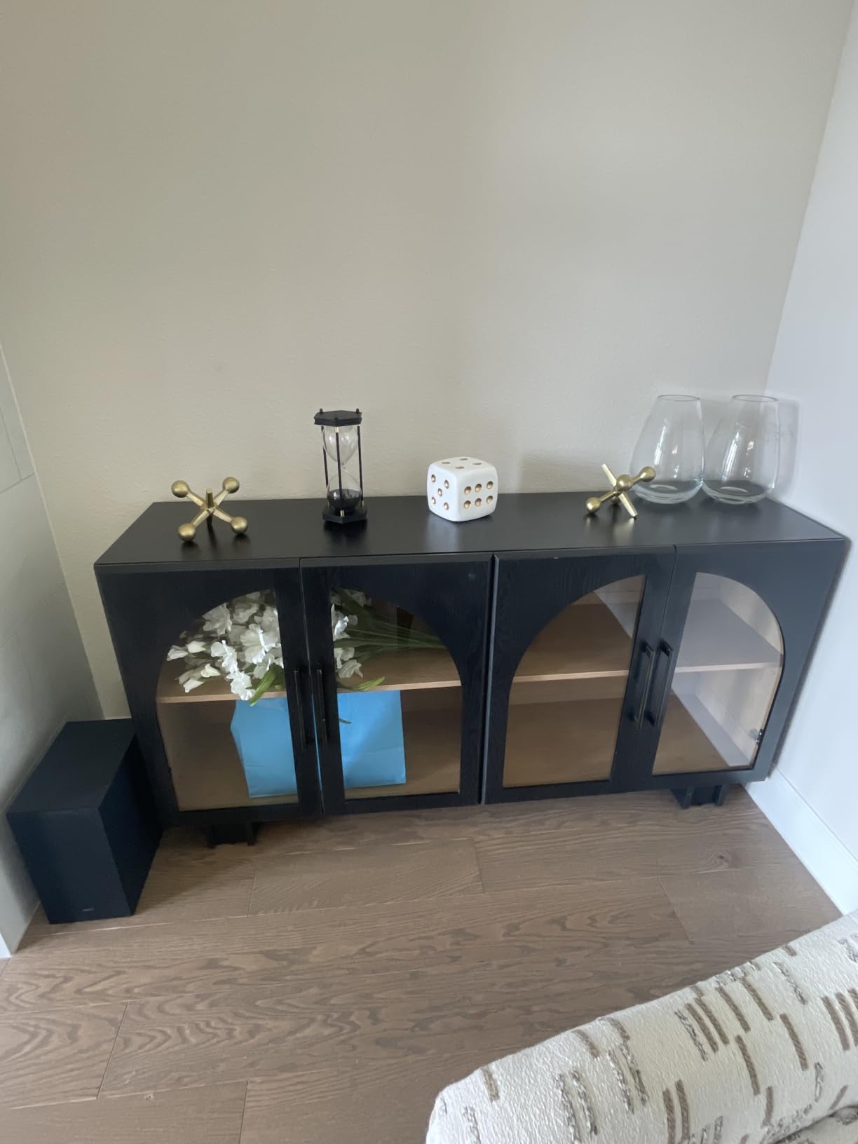 JOINICE 63” Sideboard Buffet Cabinet with Storage for Dining Room,Black customer photo 2