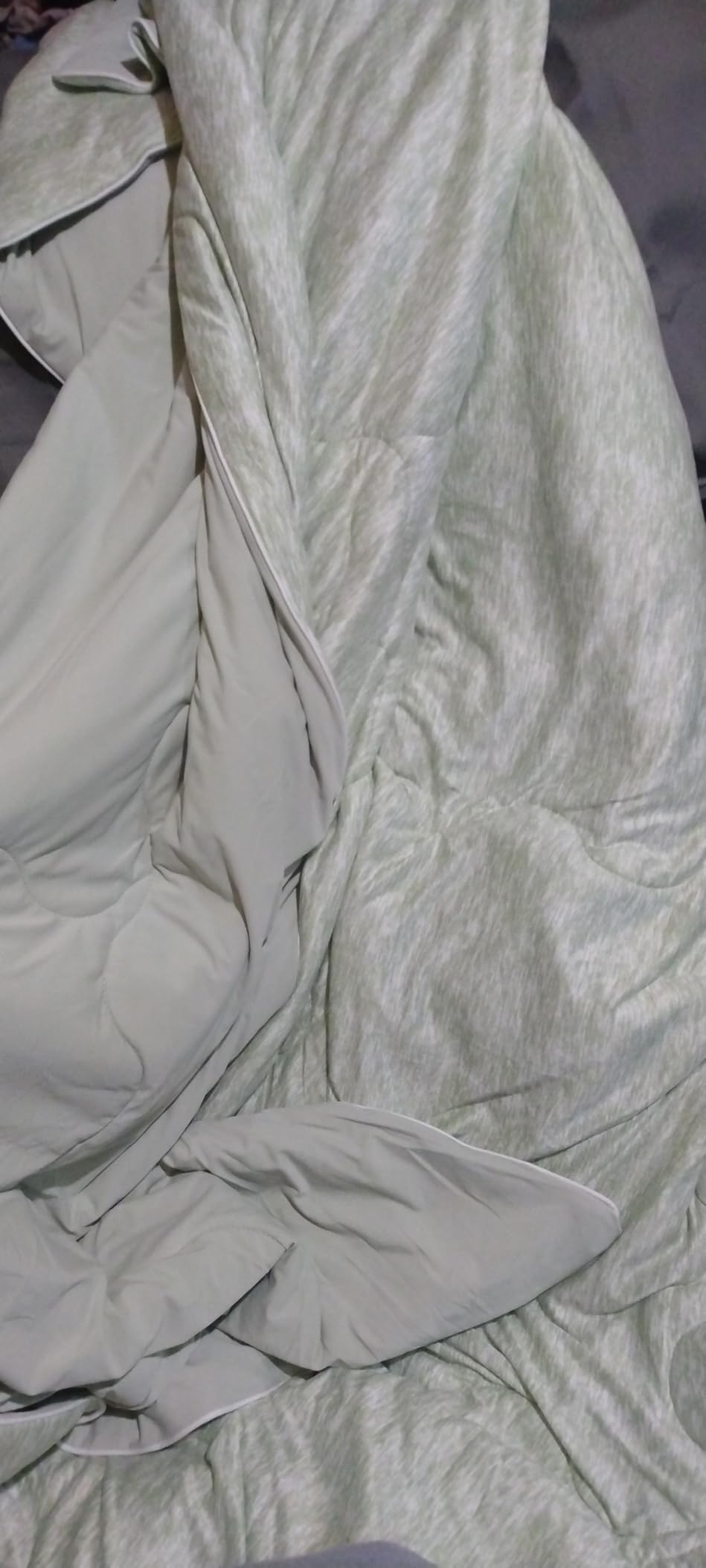 Snuggle Sac Cooling Comforter Queen Size – Q-Max 0.43 Striped Cooling Blanket for Hot Sleepers&Night Sweats, Light Breathable Summer Blanket, Dual-Sided Silk-Smooth, 90x90 Inches, Haze Blue customer photo 2