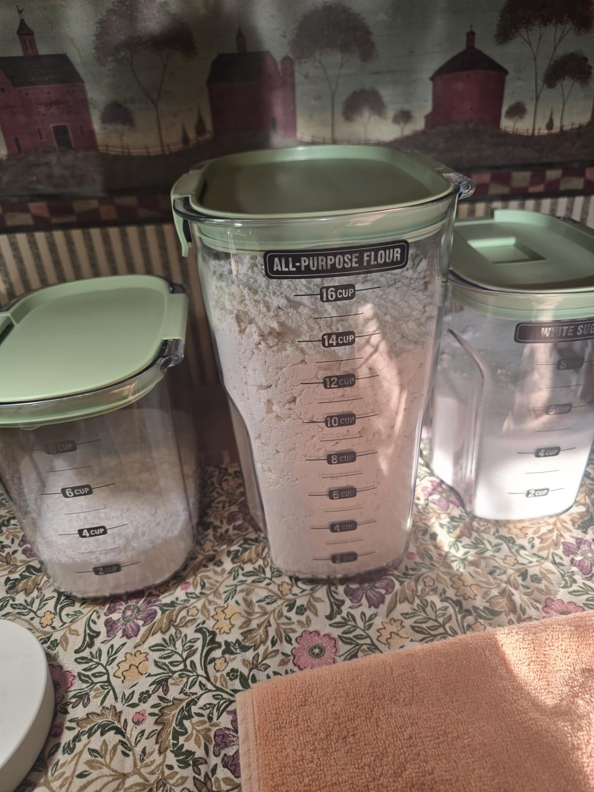 ProKeeper+ Airtight Food Storage Container Set – Clear Plastic Flour and Sugar Canister Set with Magnetic Accessories for Kitchen Organization (Navy, 9-Piece) customer photo 1