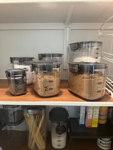 ProKeeper+ Airtight Food Storage Container Set – Clear Plastic Flour and Sugar Canister Set with Magnetic Accessories for Kitchen Organization (Navy, 9-Piece) customer photo 2