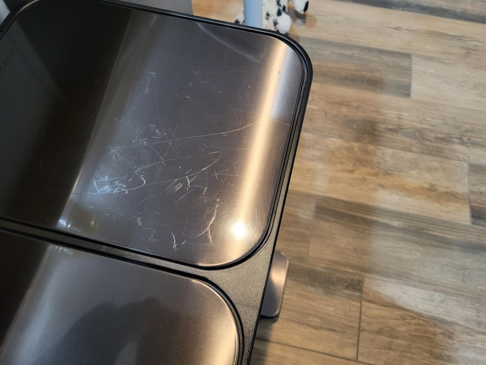 SIMPLI-Magic 21 Gallon (80L) Dual Compartment Kitchen Trash Can - Hands-Free Step Pedal, Soft-Close Lid, Stainless Steel Recycling Bin with Odor Filter (40L + 40L) customer photo 2