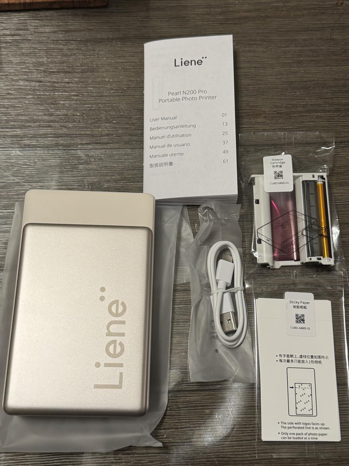 Liene Pearl N200 Pro Portable Photo Printer, Instant Mini Picture Printer for iPhone Smartphone, Thermal Dye Sublimation, Bluetooth Sticker Printer 50 Sheets 2x3 Adhesive Paper & 5 Cartridges, Purple customer photo 2