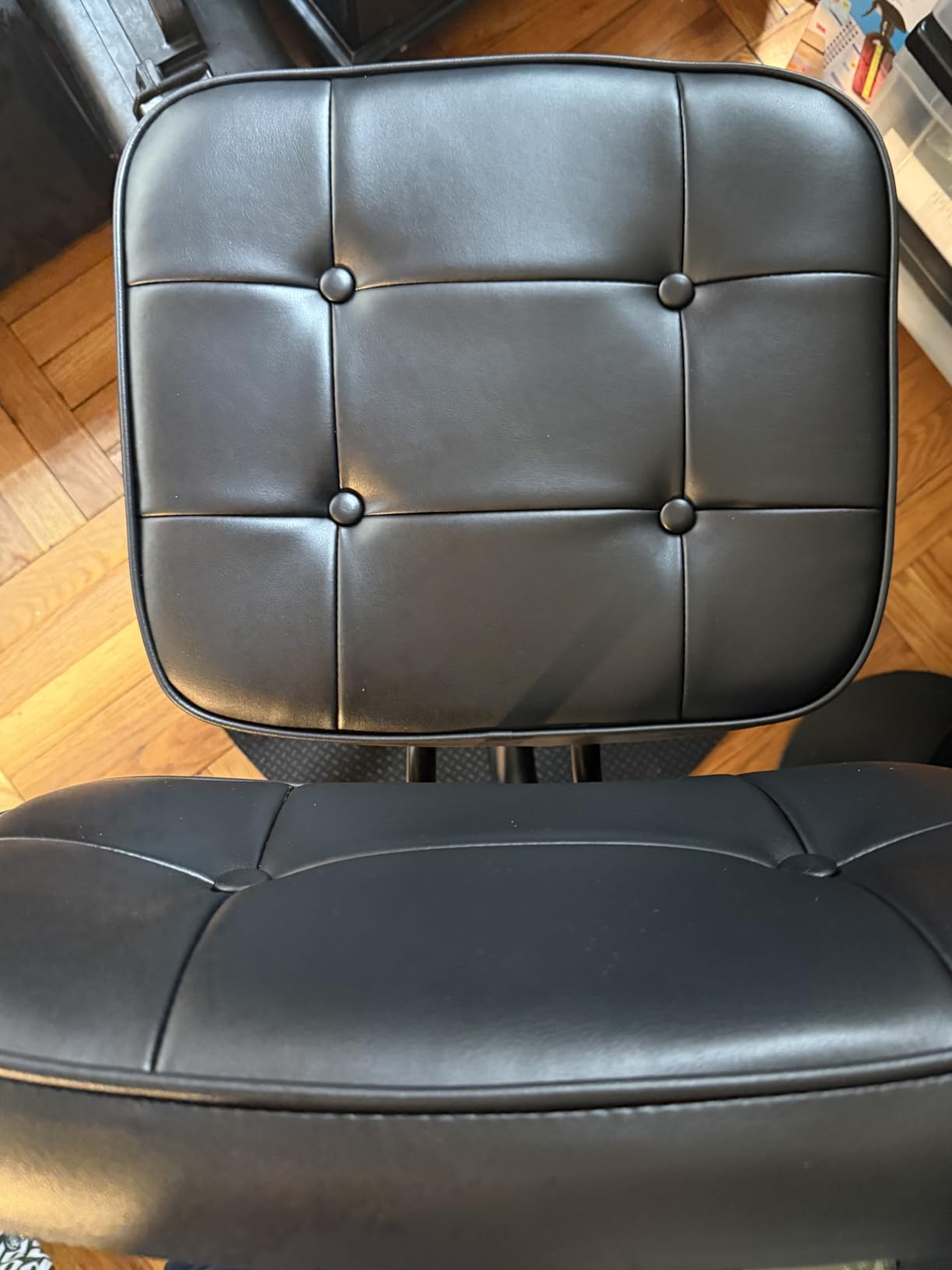 DUMOS Armless Office Desk Chair, Small Vanity Chair with Lumbar Support customer photo 1