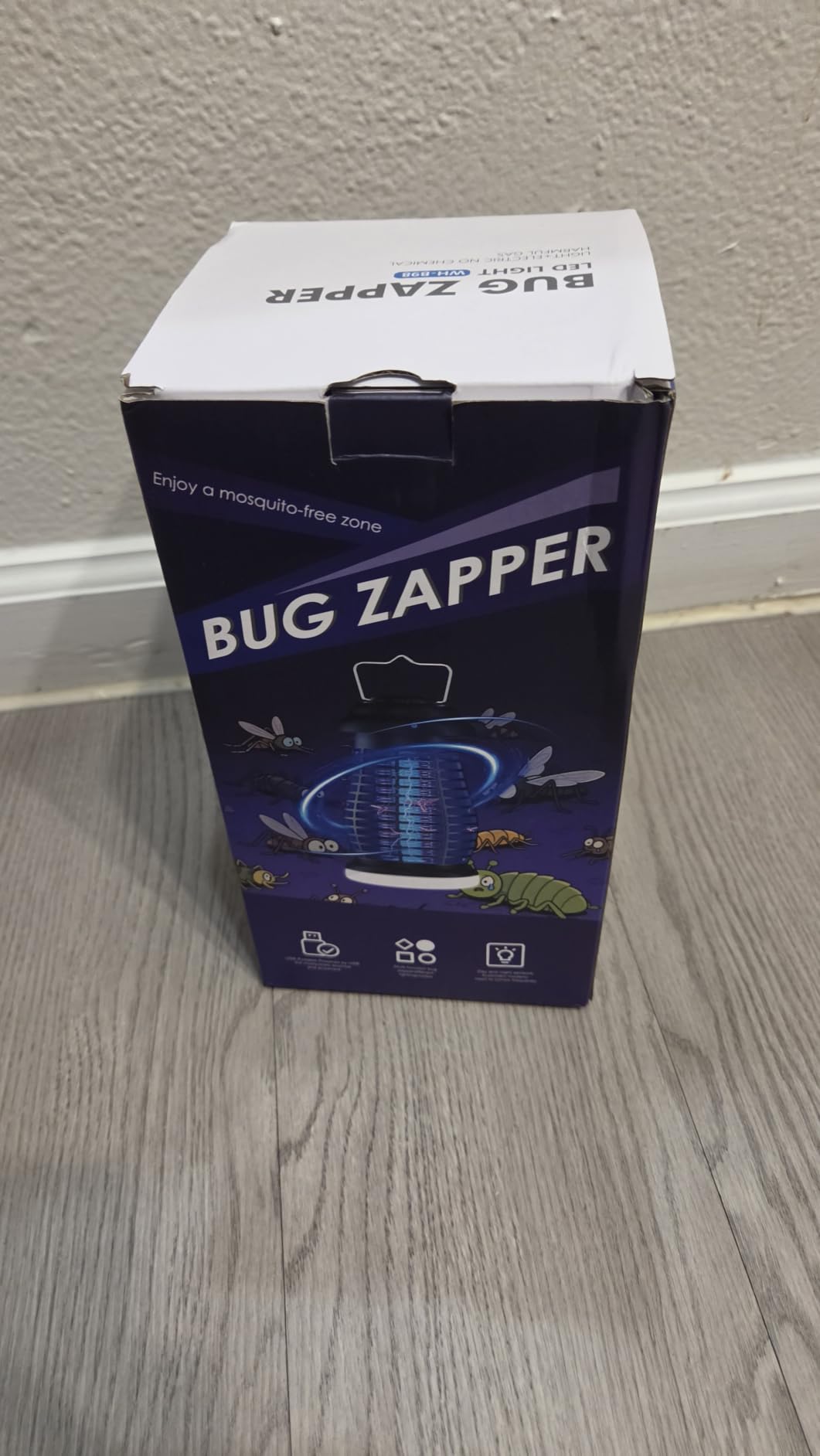 Bug Zapper Outdoor & Indoor,Cordless Portable Mosquito Zapper with Rechargeable 4800mAh Battery & Auto On/Off,Mosquito Repellent Outdoor Patio,Electric Fly Trap for Camping,Kitchen,Backyard,Patio customer photo 2