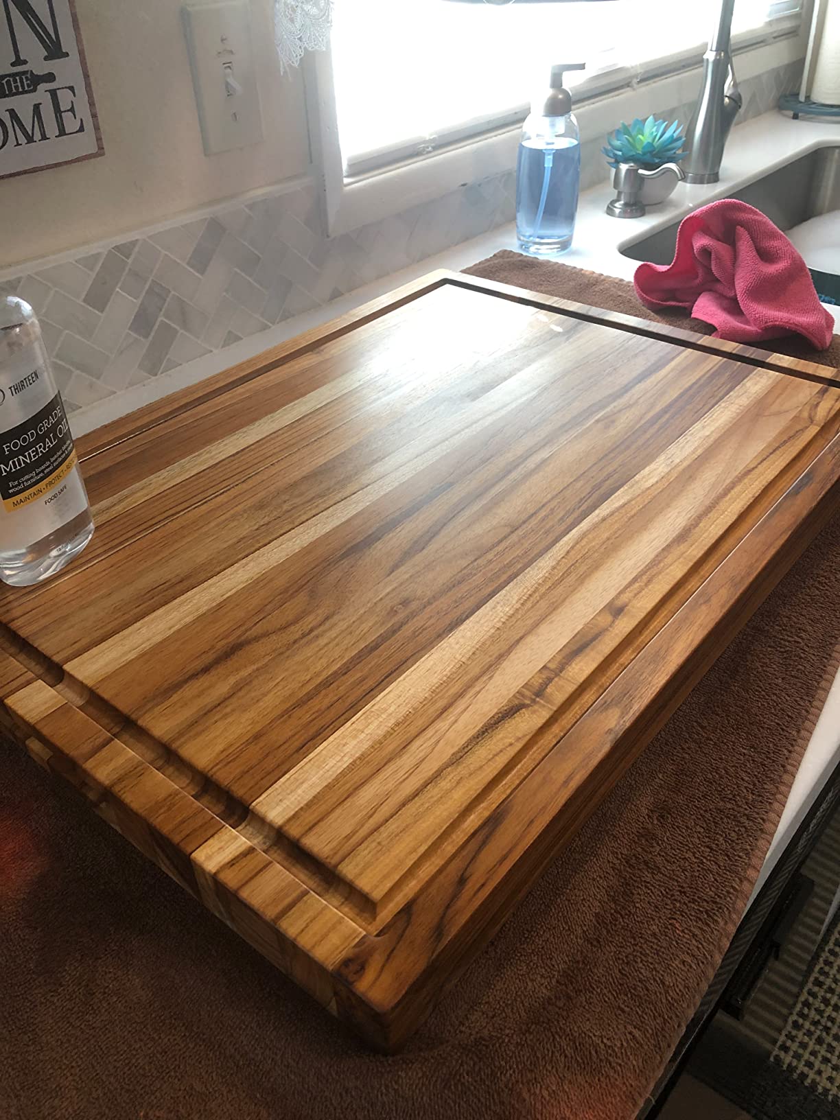 SHUMARU XL End Grain Old East Java Teak Cutting Board 20.5 x 14.2 x 2
