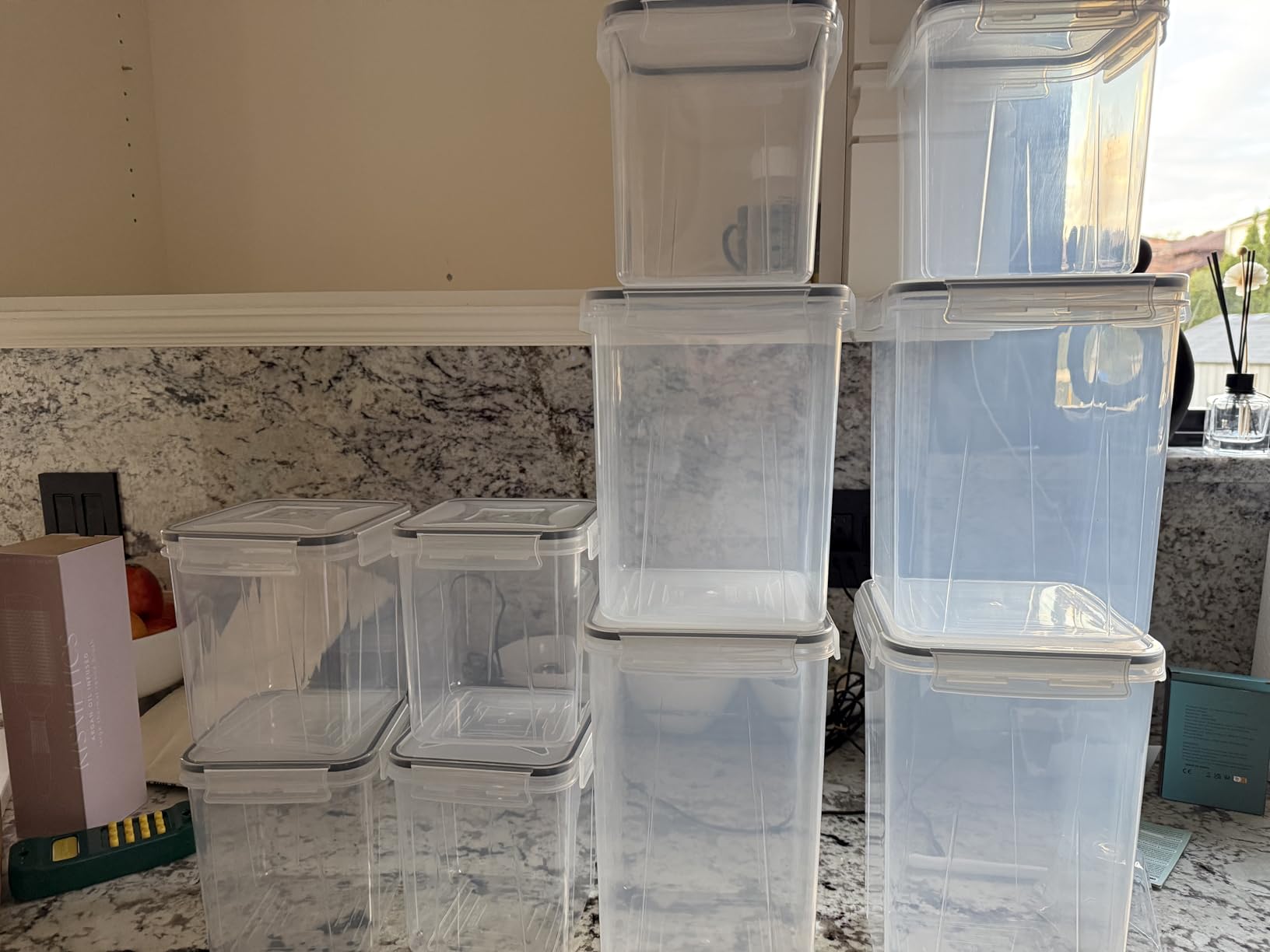 Flour Sugar Storage Containers, 10 Pack Large Airtight Food Storage Containers with Lids for Kitchen Pantry Organization and Storage, BPA Free Plastic Canisters Sets for Cereal, Rice and Baking customer photo 1