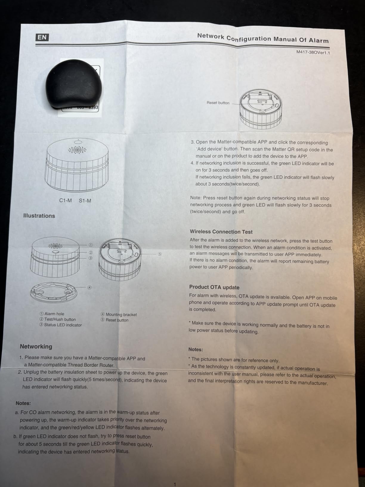 Heiman Smoke Detector, Matter Over Thread, with Temp&Humidity Sensor, S1-TM customer photo 1