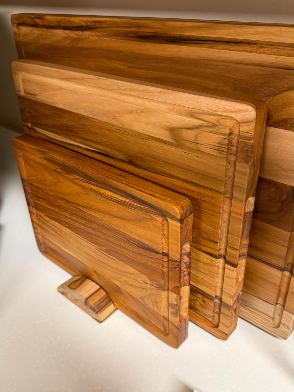 THETCHRY Teak Wood Cutting Board Set of 3 Wooden Cutting Boards for Kitchen customer photo 1