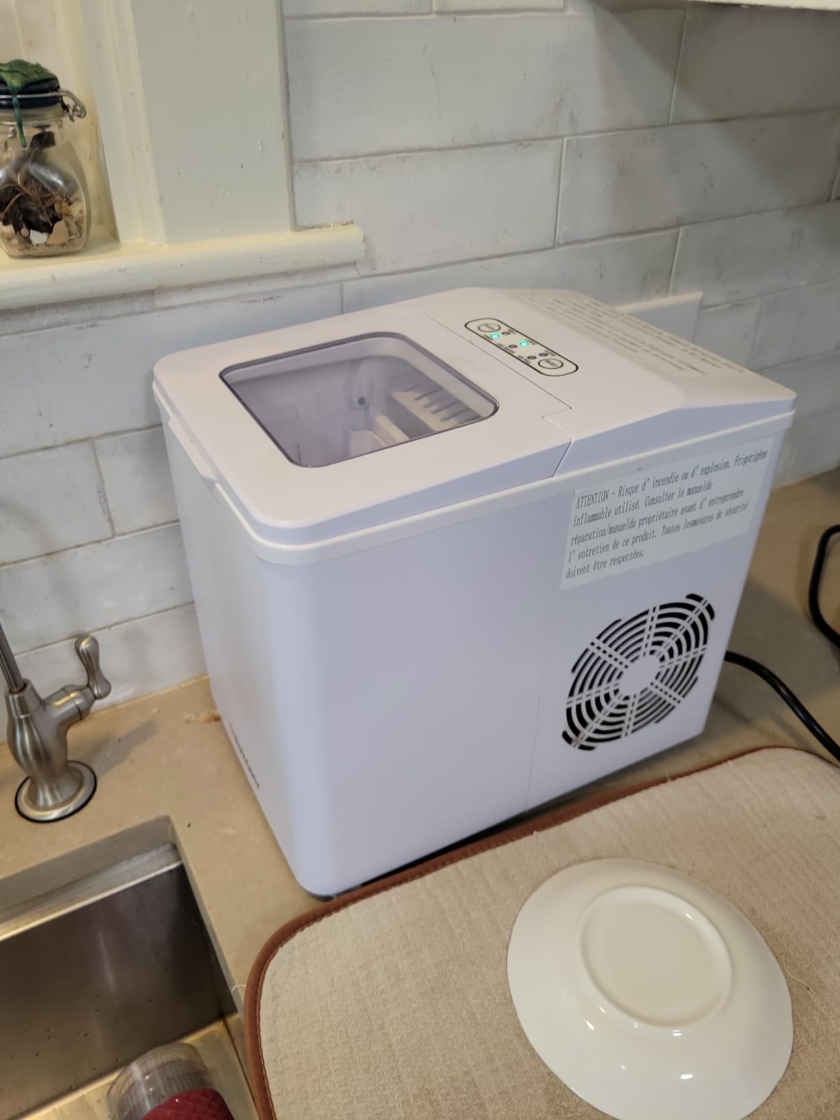 EUHOMY Under Counter Nugget Ice Maker Machine, 70Lbs/Day, Bulit-in Freestanding Ice Maker with Double Ice Baskets, Self-Cleaning & 24H Timer Ice Machine, for Home Use(Silver) customer photo 1