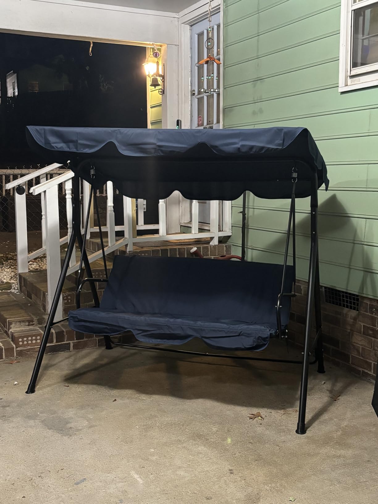 Murago 3-Seat Patio Swing Chair, Outdoor Porch Swing with Adjustable Canopy customer photo 1