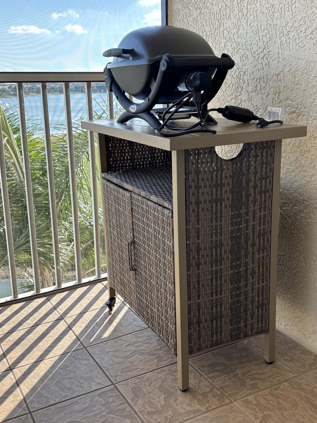 Wicker Outdoor Bar Cart - Brown Patio Console Table customer photo 1