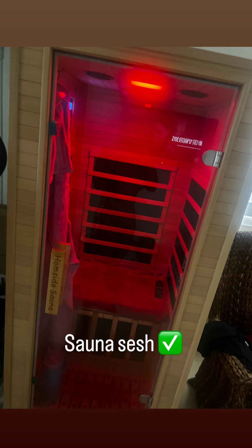 2 Person Indoor Home Infrared Sauna Room for Home Gym, Canadian Hemlock Wood, 616 * 220mm Red Light Beauty System, Fast Heating to 140°F, 110V/1800W, Bluetooth MP3, Gift for Family customer photo 2