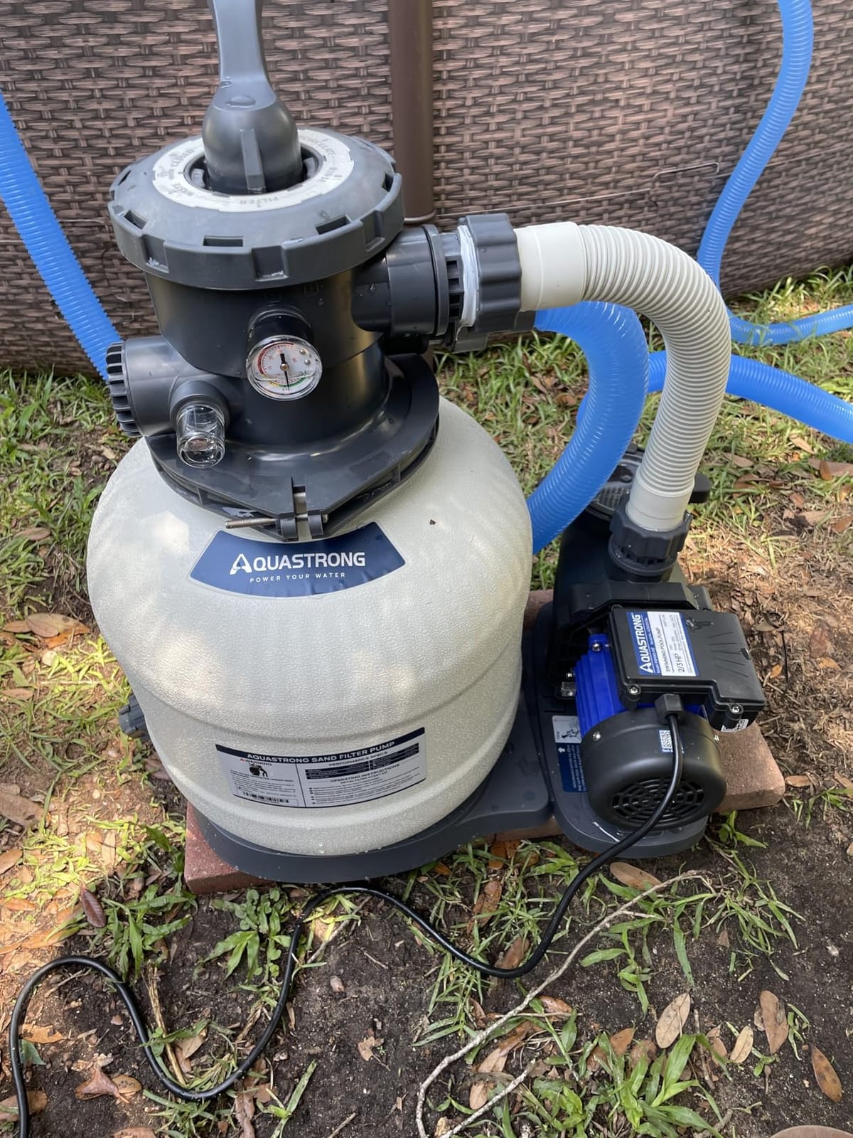 AQUASTRONG Sand Filter Pump for Above Ground Pool with Timer, 3/4 HP Pool Pumps Above Ground 3800 GPH for Pools up to 14000GAL, 12in Pool Filter with 6-Way Valve, Improved Circulation & Filtration customer photo 2