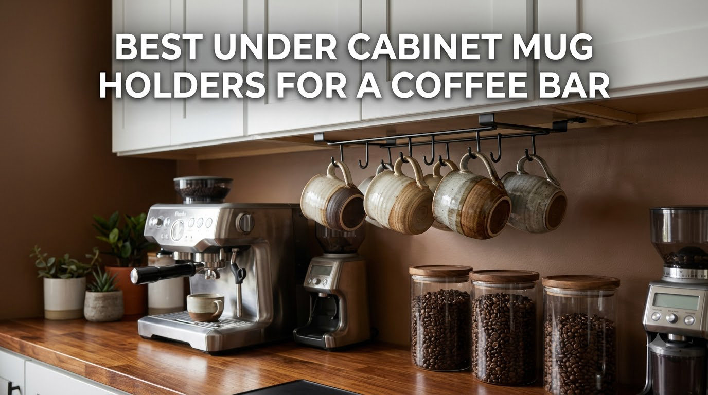 best under cabinet mug holders for a coffee bar