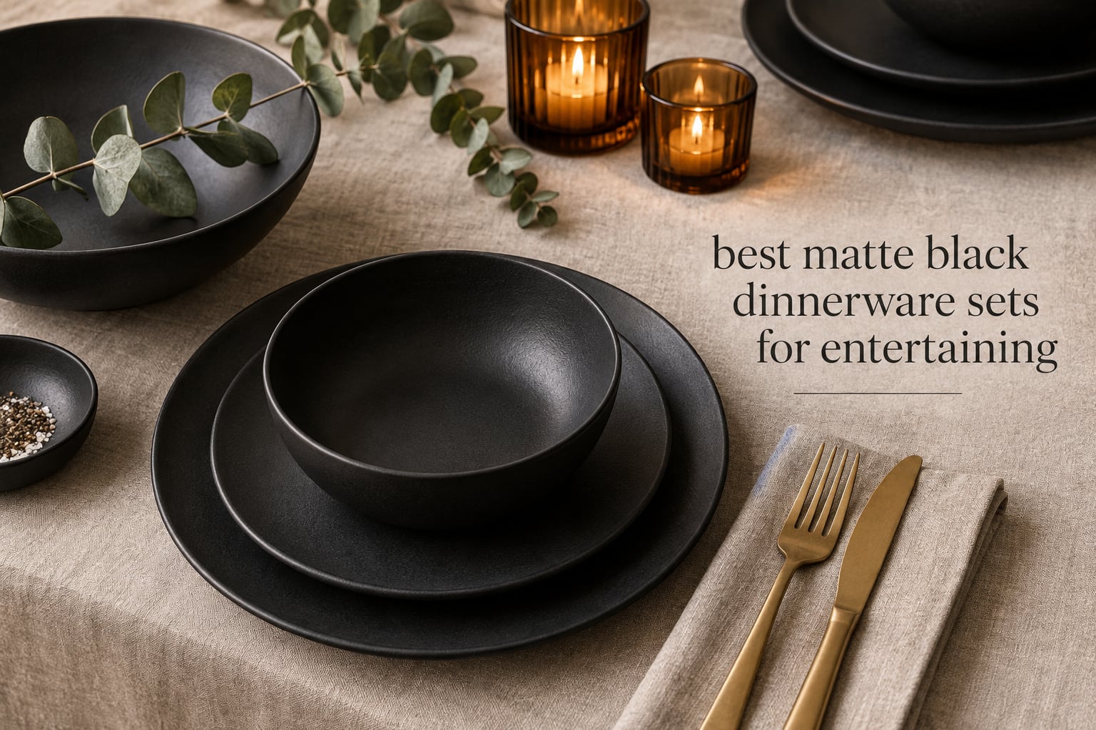 best matte black dinnerware sets for entertaining