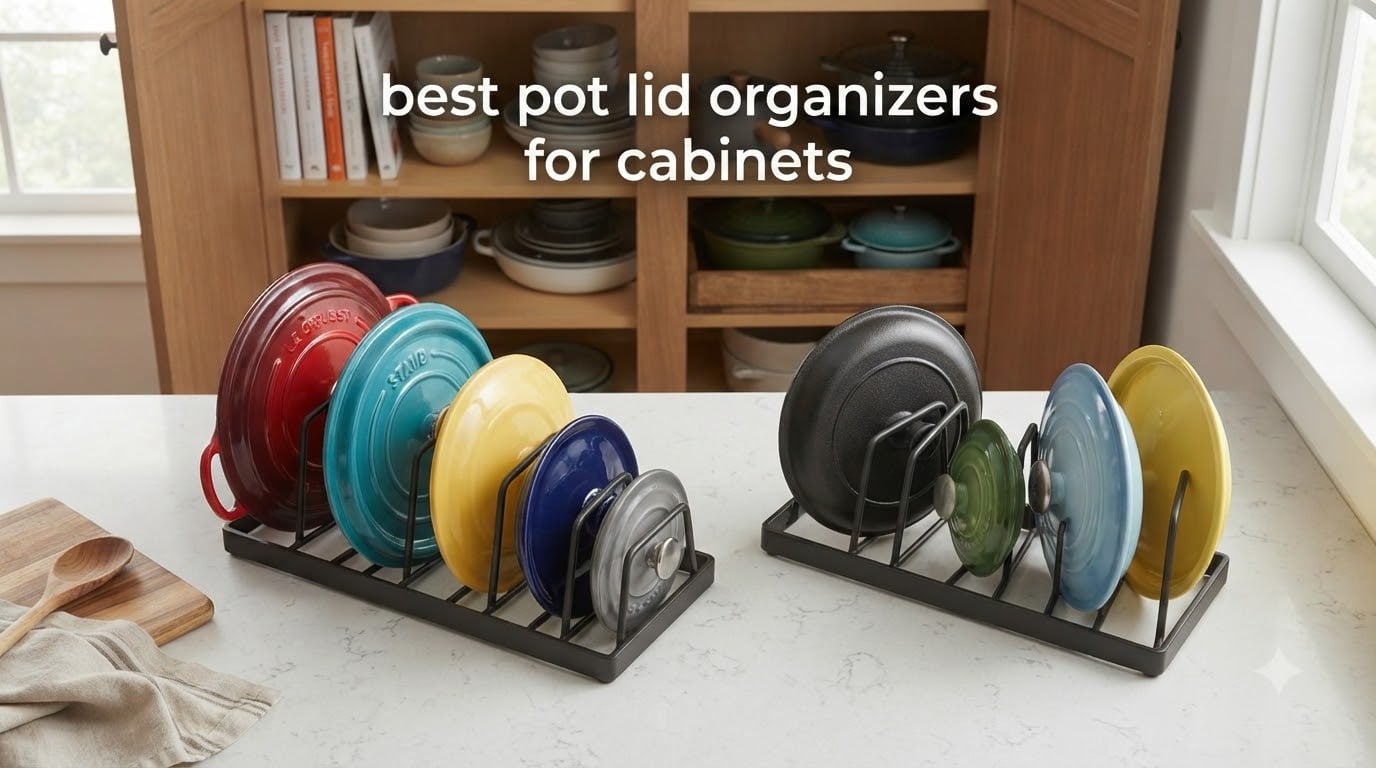 best pot lid organizers for cabinets