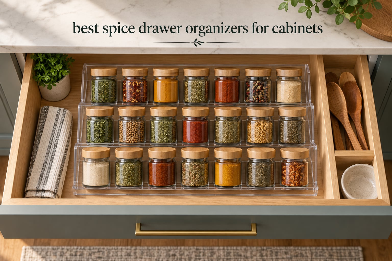 best spice drawer organizers for cabinets