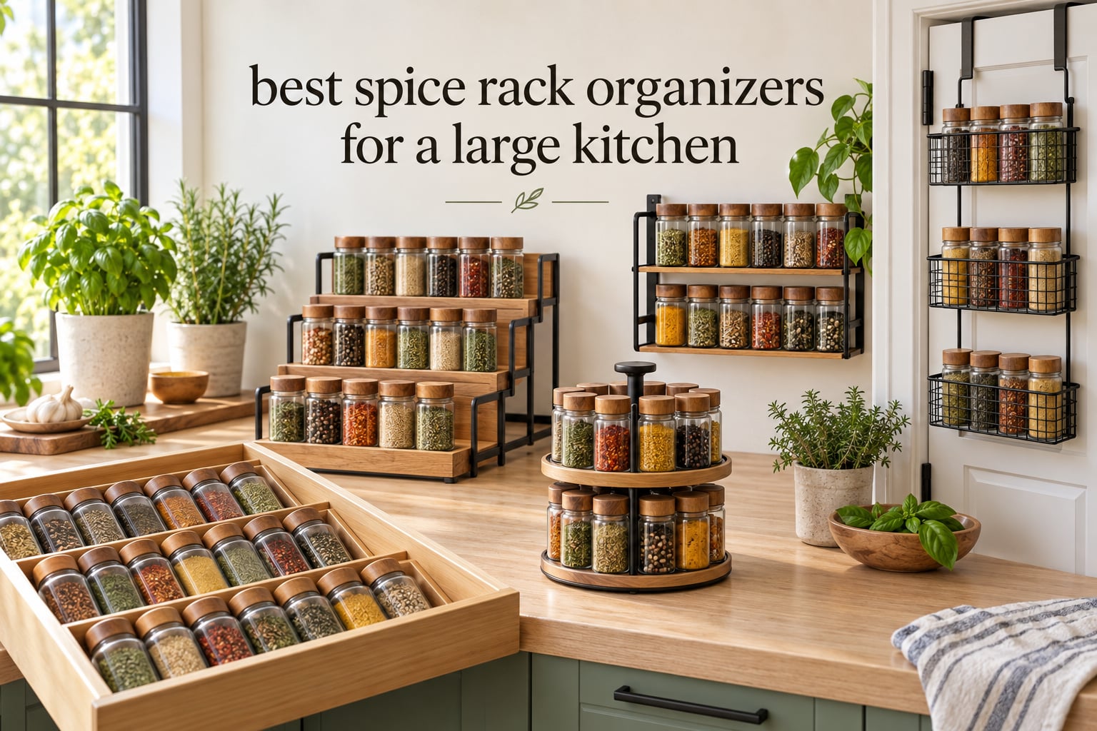 best spice rack organizers for a large kitchen