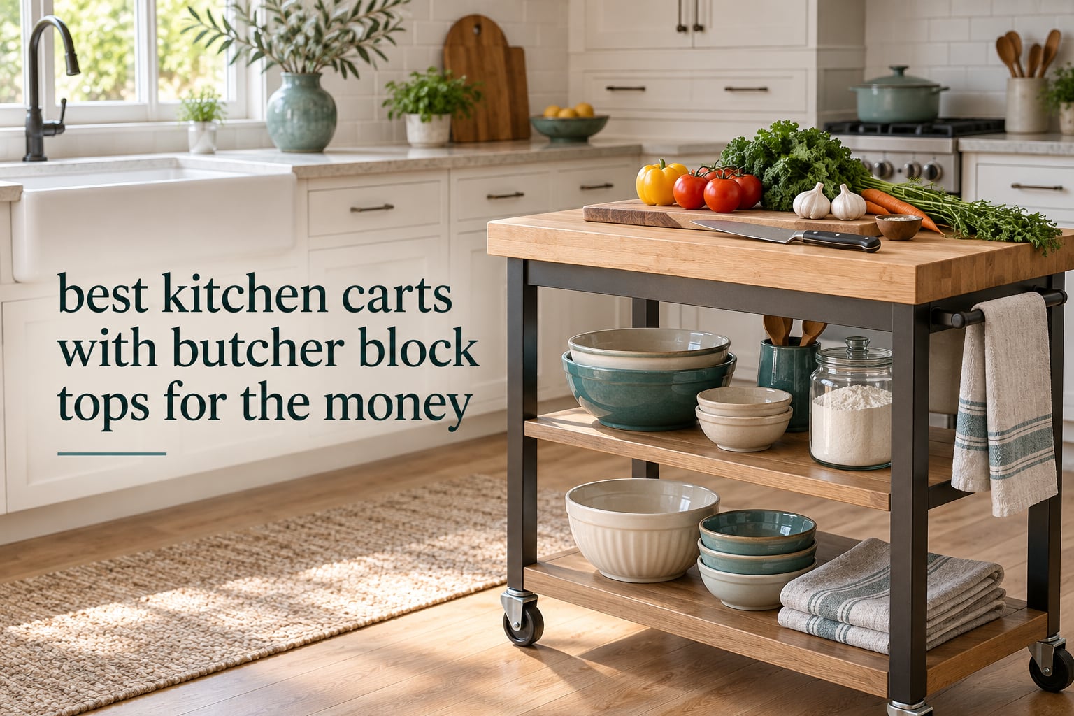 best kitchen carts with butcher block tops for the money