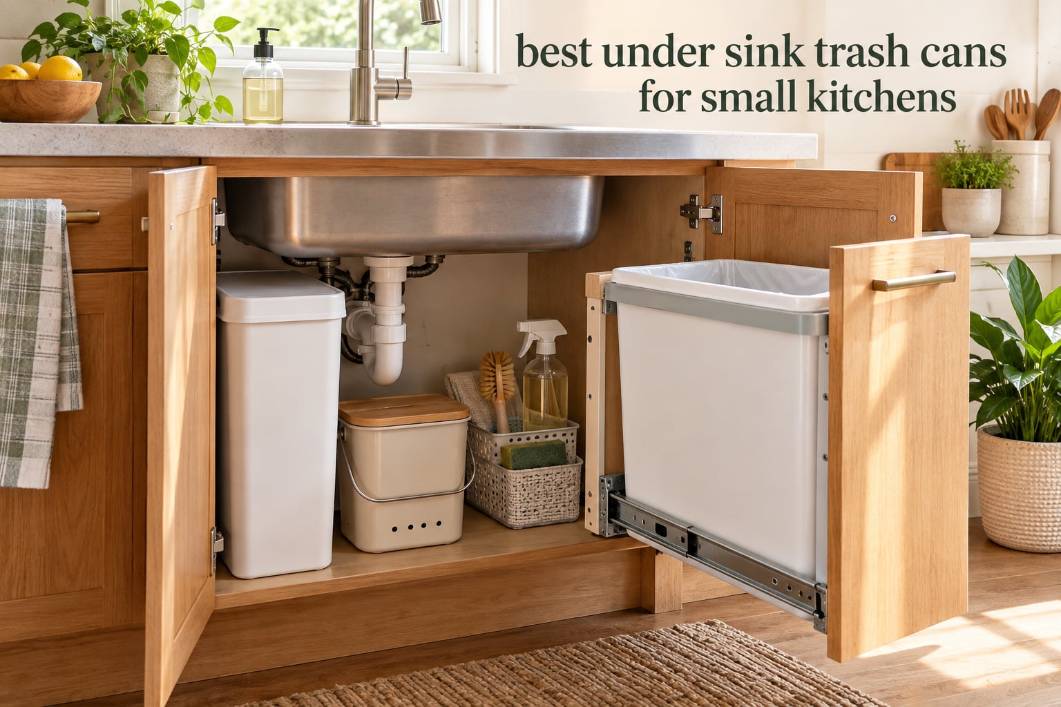 best under sink trash cans for small kitchens